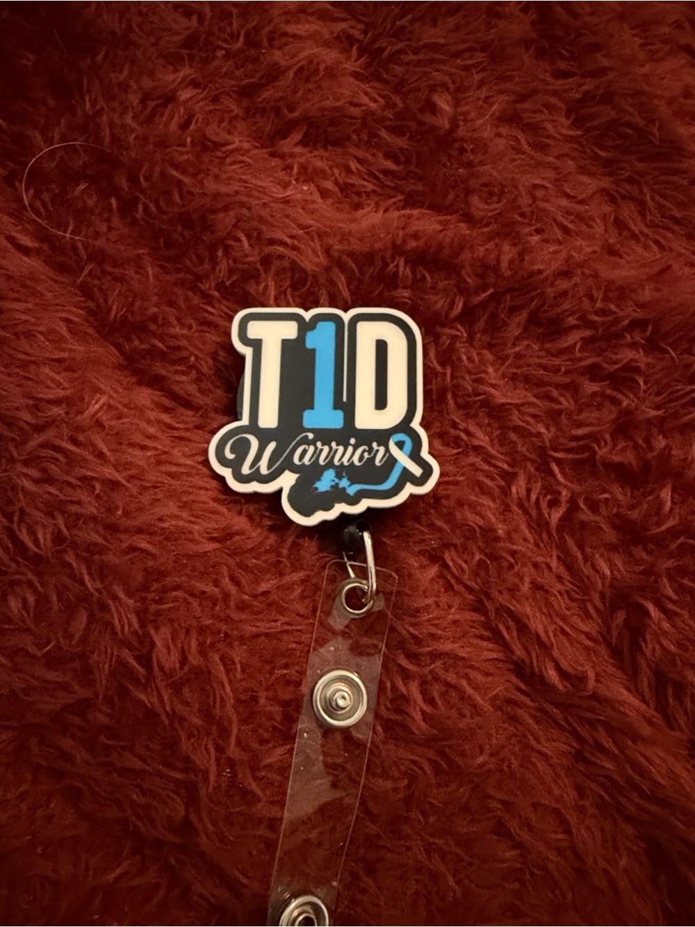 T1D Warrior Blue & Black Badge Reel - Women Accessories